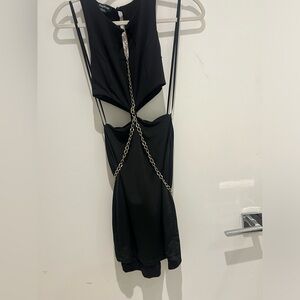 Bebe little black dress bodycon with cut out detail